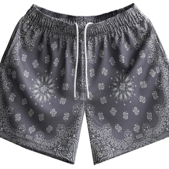 Bravest Studios Paisley Gray Mesh Shorts – XL
